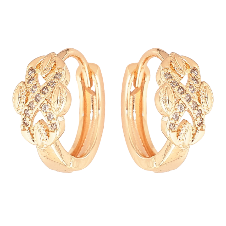 Серьги Xuping M&L Цвет 18K колечки Узор с кристаллами фото №1