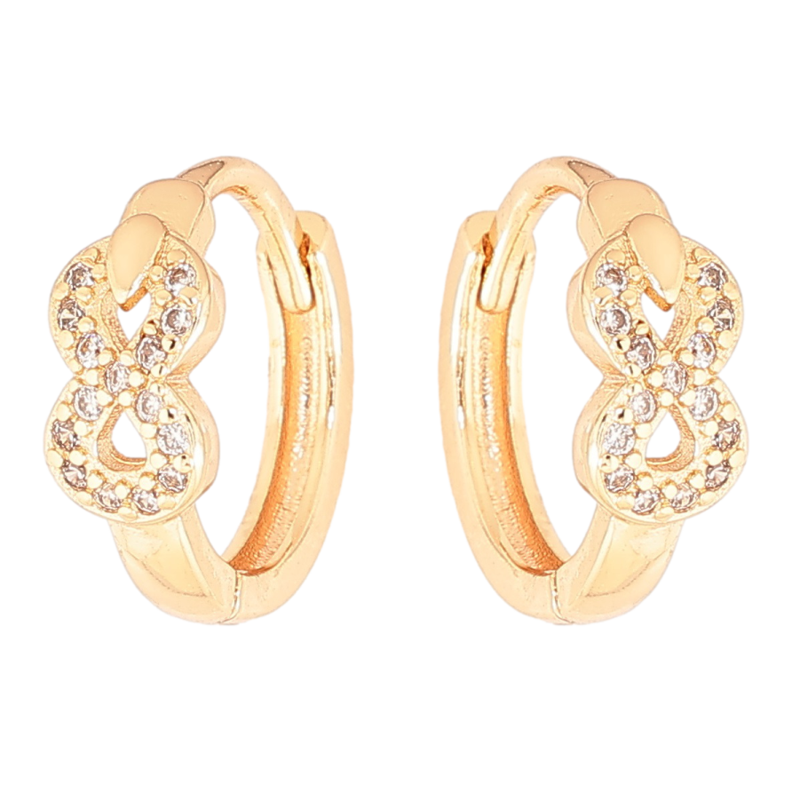 Серьги Xuping M&L Цвет 18K колечки Восьмерки с кристаллами фото №1