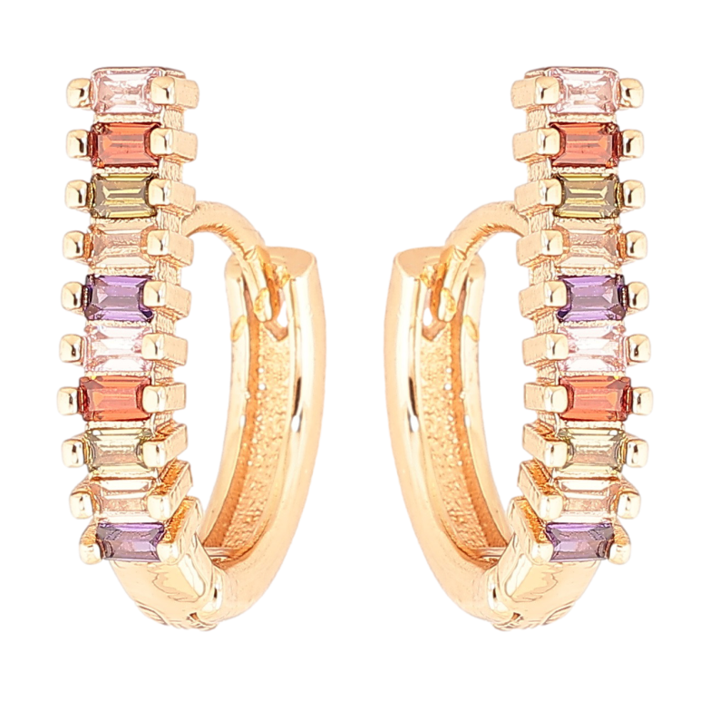 Сережки Xuping M&L Колір 18K колечка «Доріжки різнокольорових кристалів» фото №12