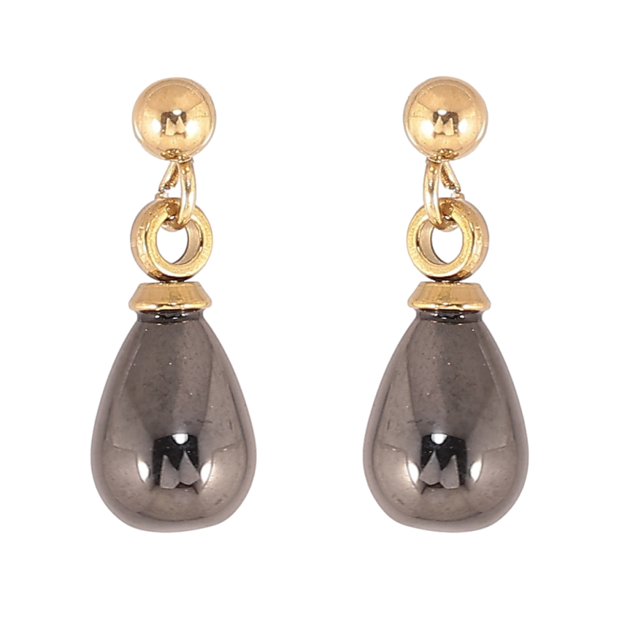 Сережки Xuping TTM Stainless Steel колір 14К пусети «Підвіски з чорної кераміки» фото №1