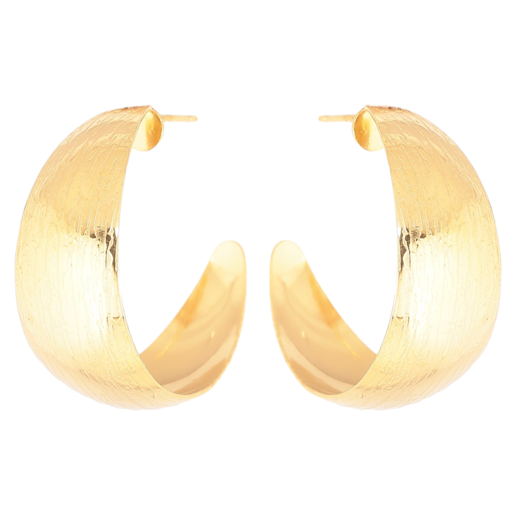 Сережки Xuping TTM Stainless Steel колір 14К пусети «Широкі дуги» фото №7