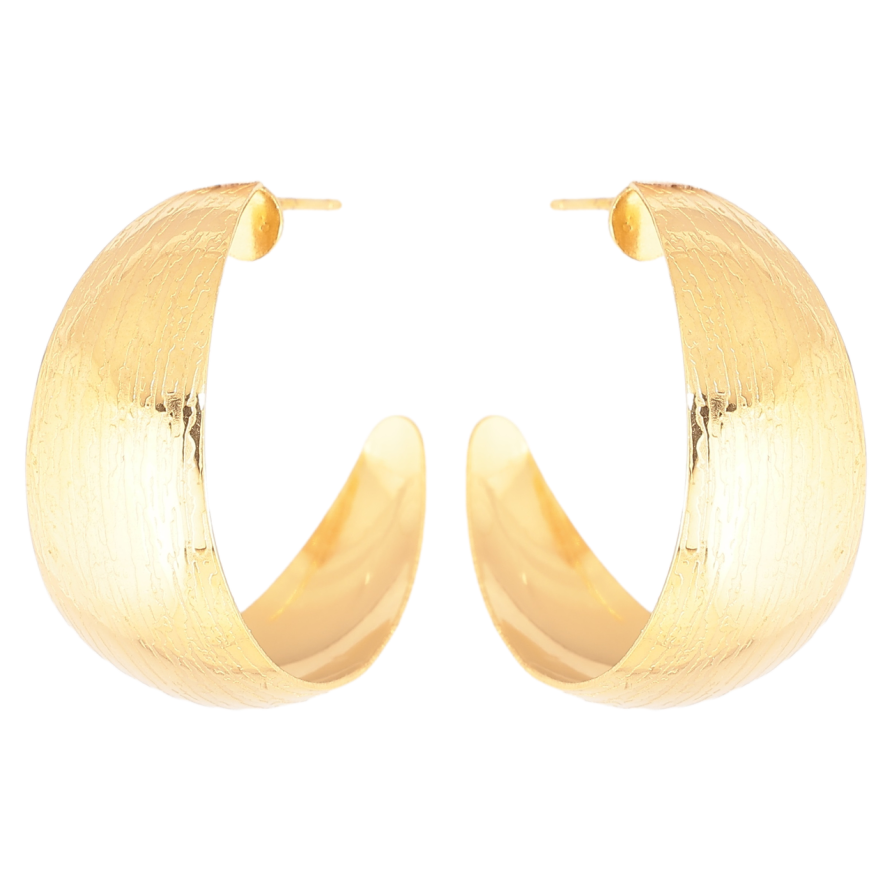 Сережки Xuping TTM Stainless Steel колір 14К пусети «Широкі дуги» фото №1