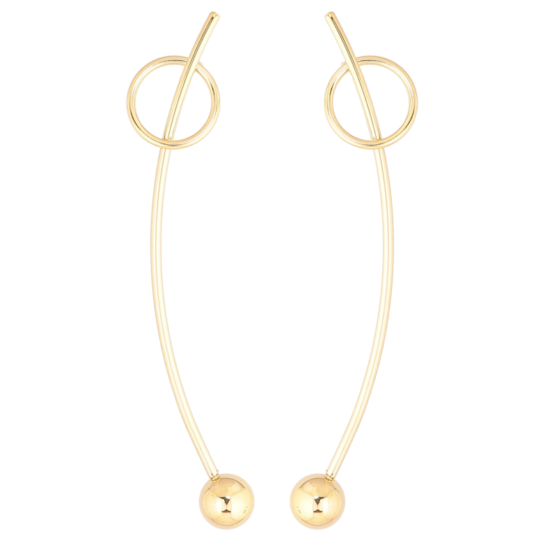 Сережки Xuping TTM Stainless Steel колір 14К пусети «Авангард» фото №1