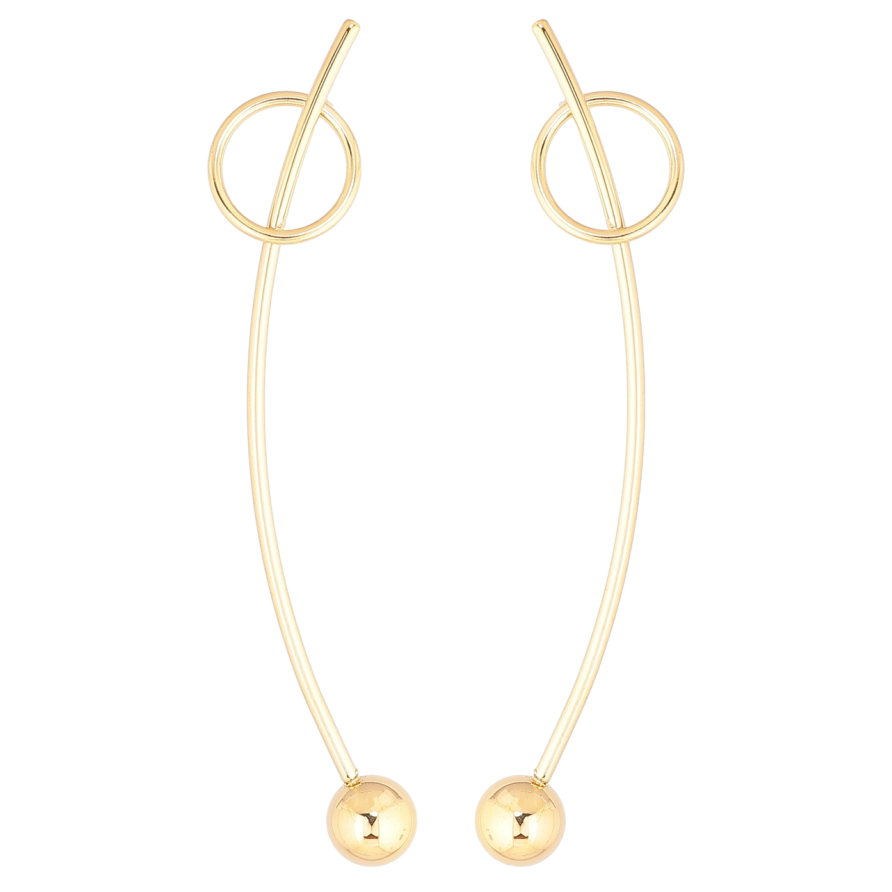 Сережки Xuping TTM Stainless Steel колір 14К пусети «Авангард» фото №1