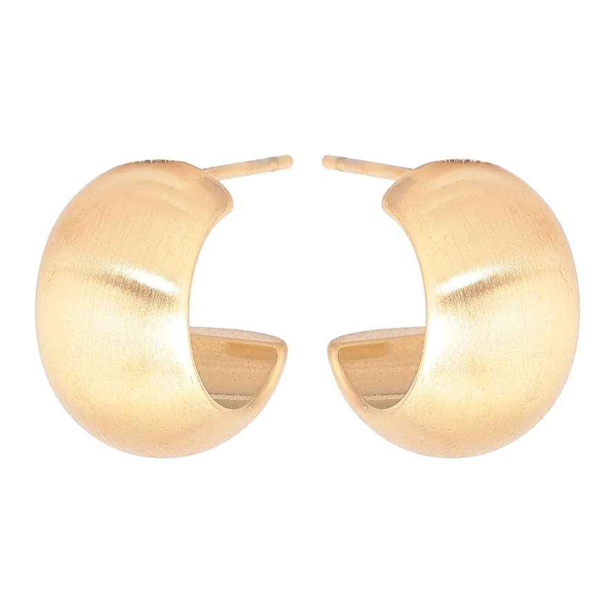 Сережки Xuping TTM Stainless Steel колір 14К пусети «Широкі дуги» фото №1