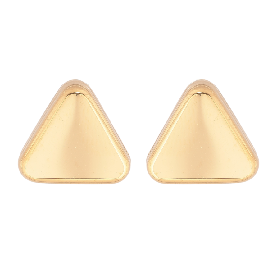 Сережки Xuping TTM Stainless Steel колір 14К пусети «Трикутники» 16х16мм фото №1