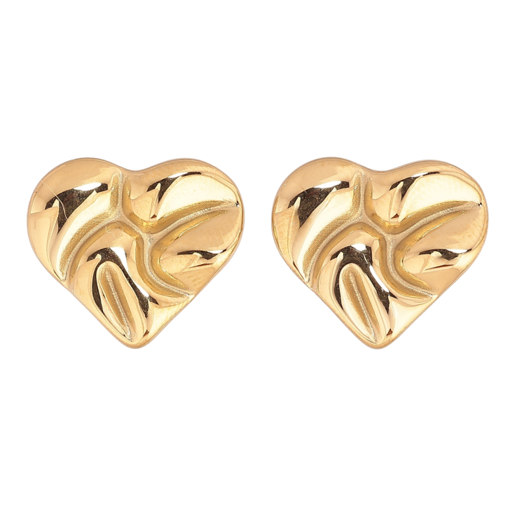 Сережки Xuping TTM Stainless Steel колір 14К пусети «Сердечка» фото №8