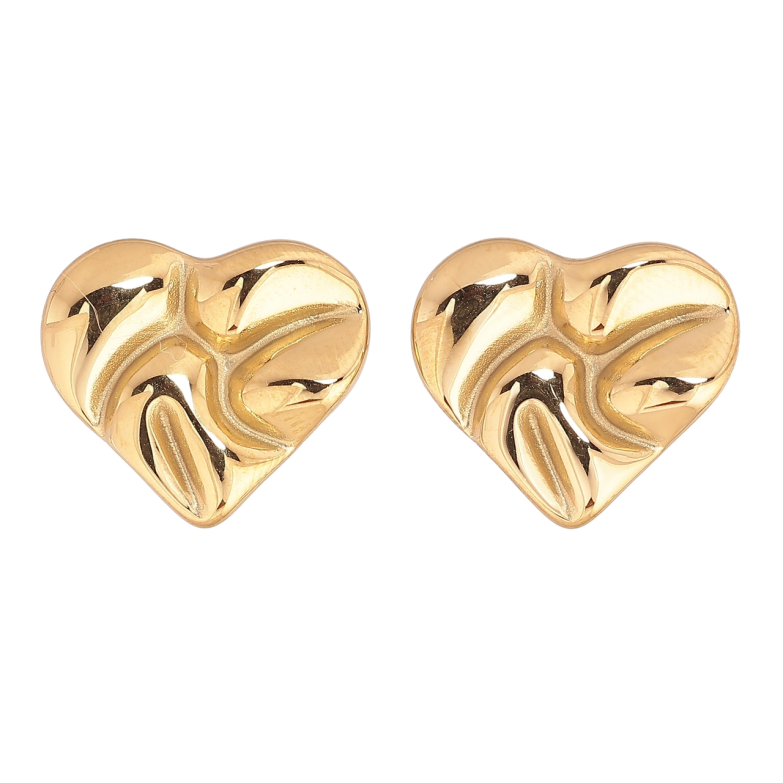 Серьги Xuping TTM Stainless Steel цвет 14К пусеты Сердечки фото №1