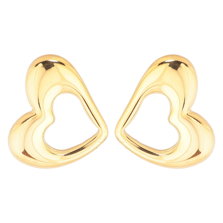 Сережки Xuping TTM Stainless Steel колір 14К пусети «Сердечка» фото №15