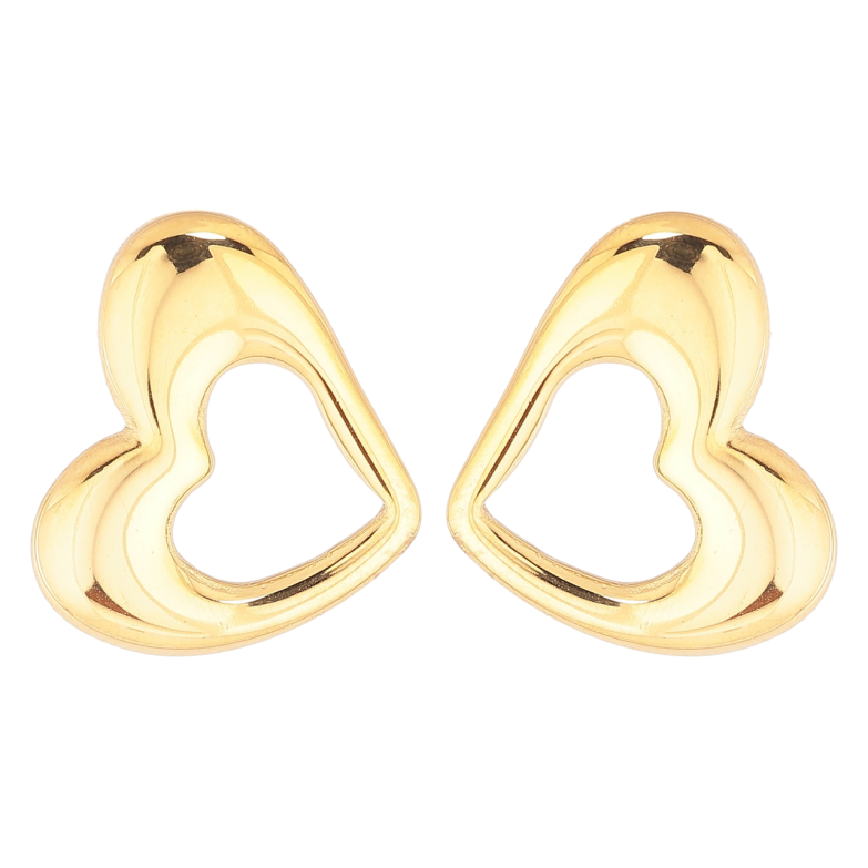 Серьги Xuping TTM Stainless Steel цвет 14К пусеты Сердечки фото №1