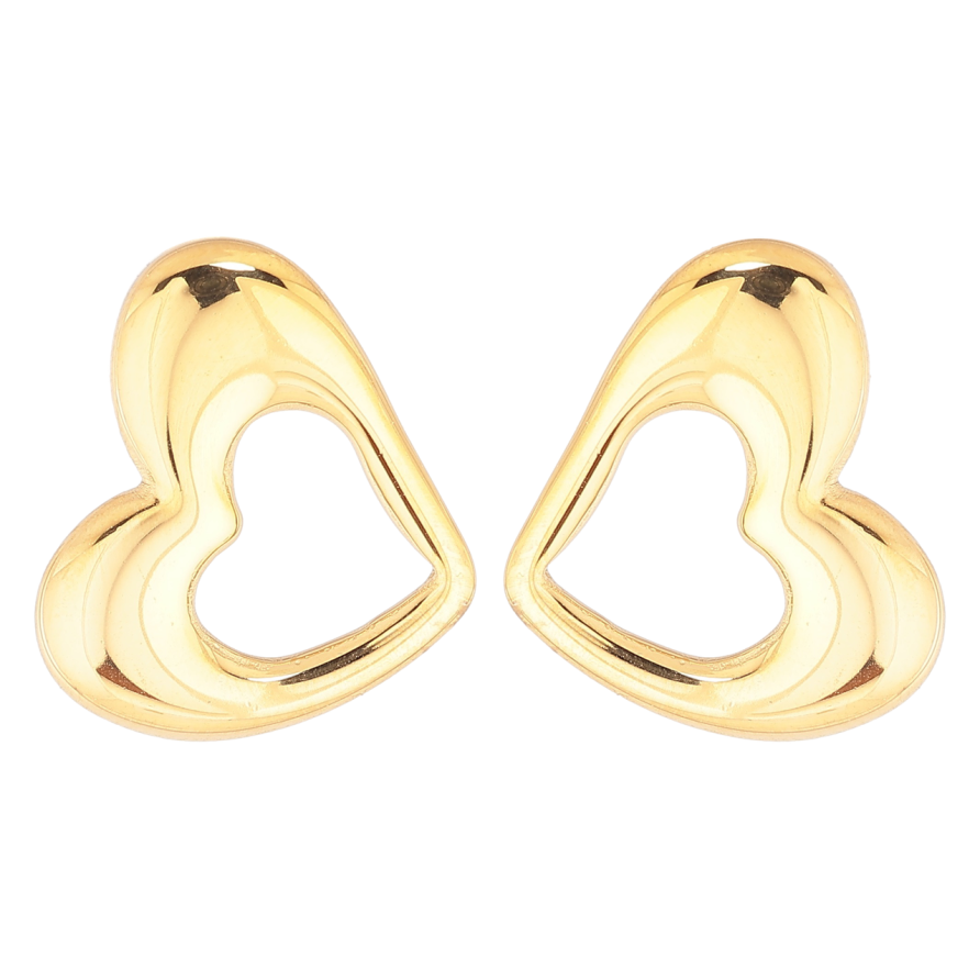 Сережки Xuping TTM Stainless Steel колір 14К пусети «Сердечка» фото №1