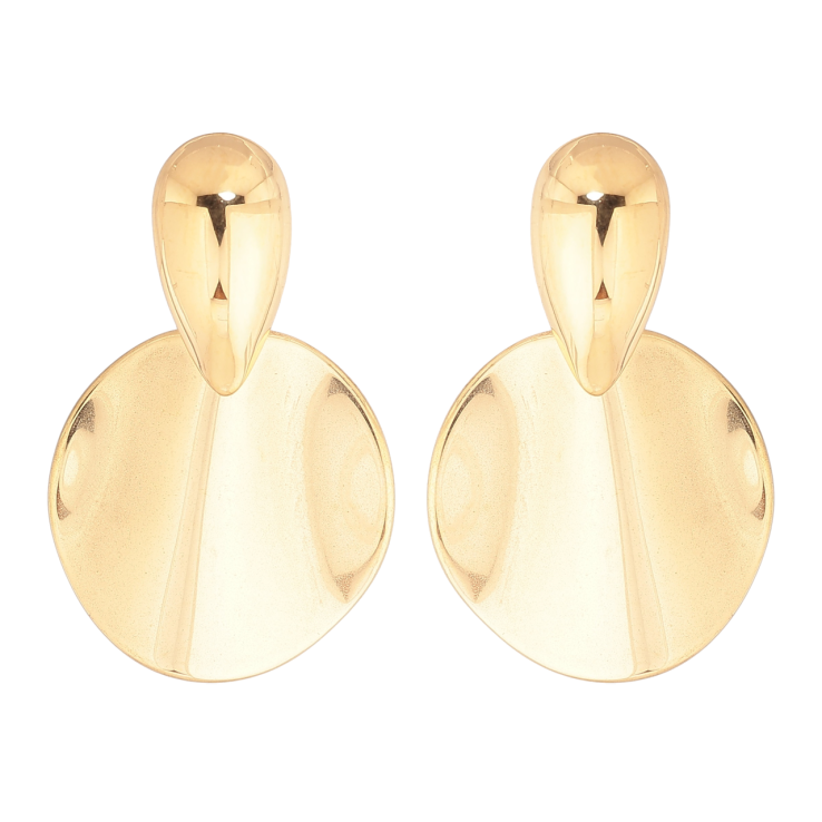 Сережки Xuping TTM Stainless Steel колір 14К пусети «Круглі підвіски» фото №5