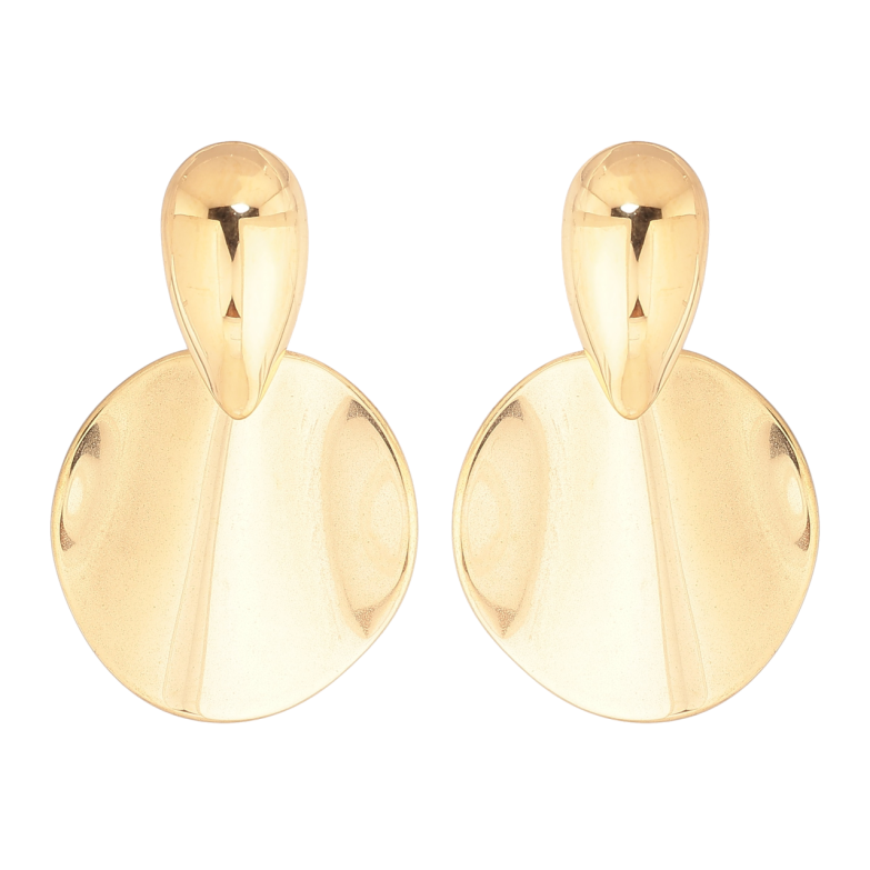 Сережки Xuping TTM Stainless Steel колір 14К пусети «Круглі підвіски» фото №1