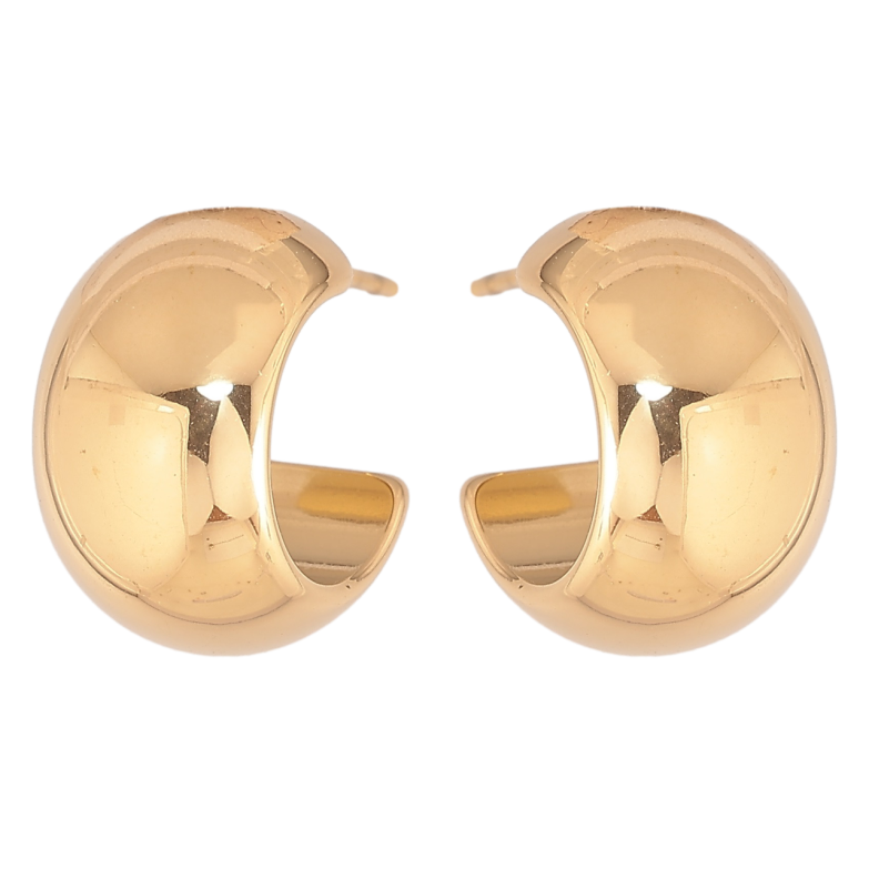 Сережки Xuping TTM Stainless Steel колір 14К пусети «Широкі дуги» фото №1