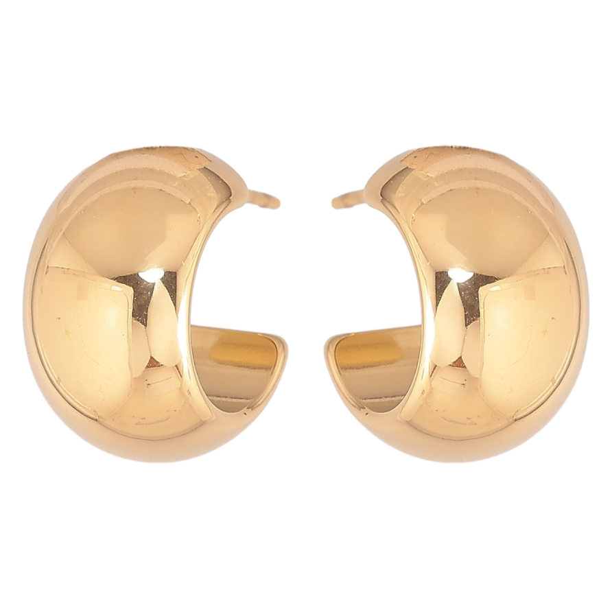 Сережки Xuping TTM Stainless Steel колір 14К пусети «Широкі дуги» фото №1