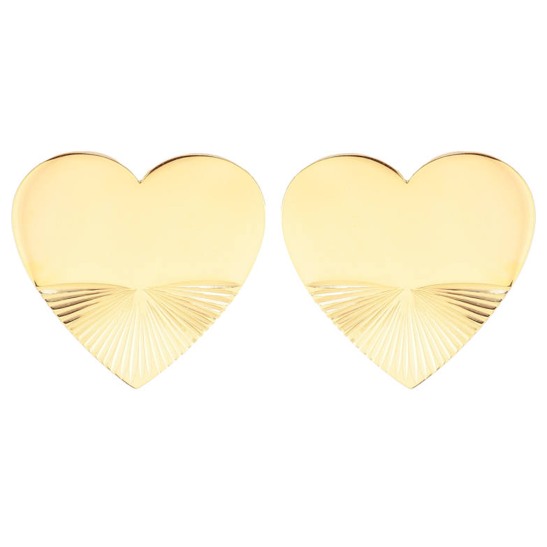 Серьги Xuping TTM Stainless Steel цвет 14К пусеты Сердечки фото №1