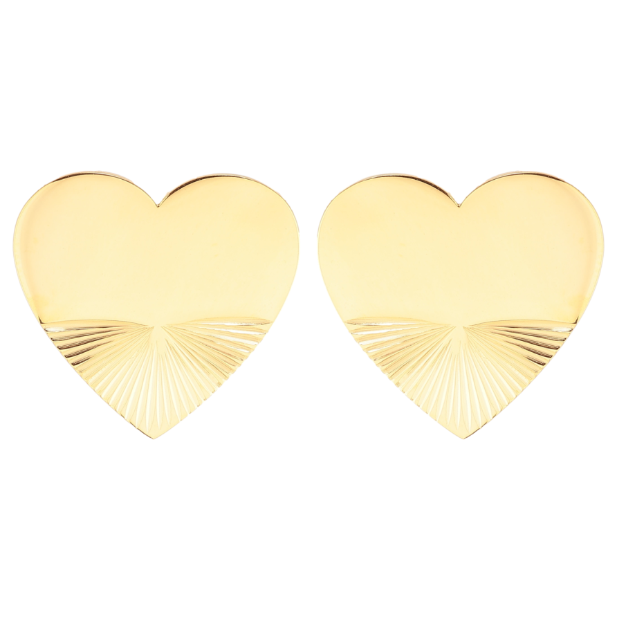 Сережки Xuping TTM Stainless Steel колір 14К пусети «Сердечка» фото №1