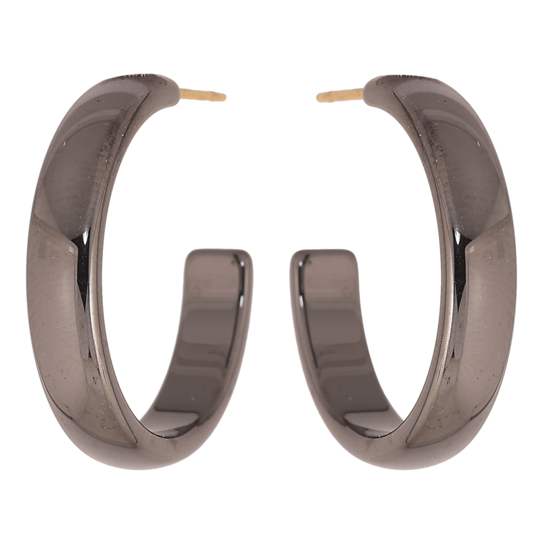 Сережки Xuping TTM Stainless Steel колір 14К пусети «Дуги з чорної кераміки» фото №10