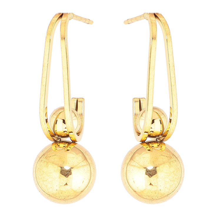 Сережки Xuping TTM Stainless Steel колір 14К пусети «Підвіски з кульками» фото №24