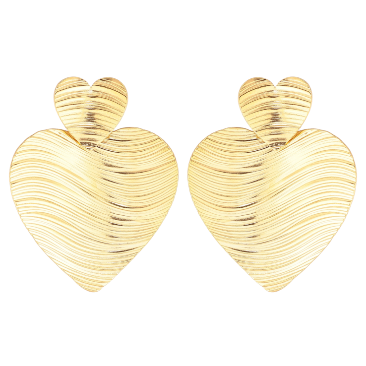 Сережки Xuping TTM Stainless Steel колір 14К пусети «Сердечка» фото №22