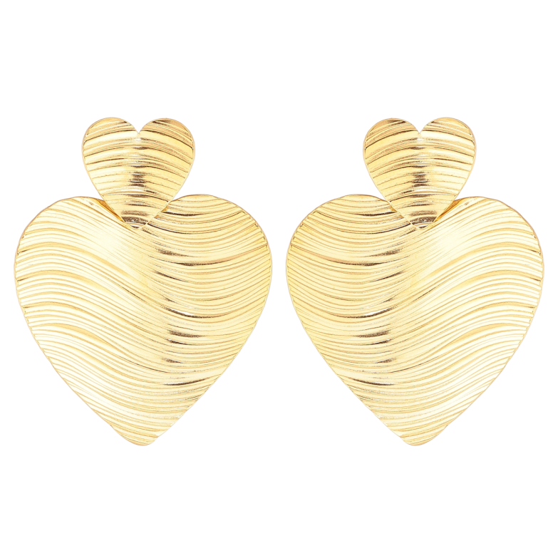 Сережки Xuping TTM Stainless Steel колір 14К пусети «Сердечка» фото №12