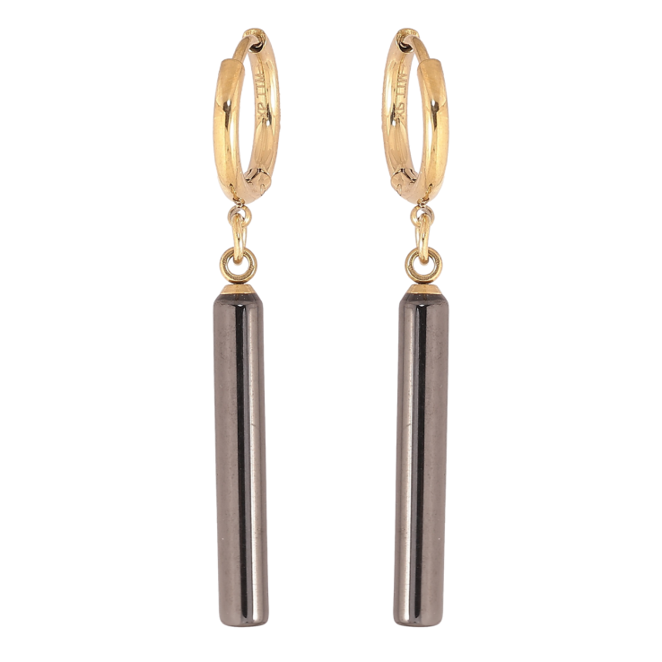 Серьги Xuping TTM Stainless Steel цвет 14К подвески на колечках Подвески из черной керамики фото №17