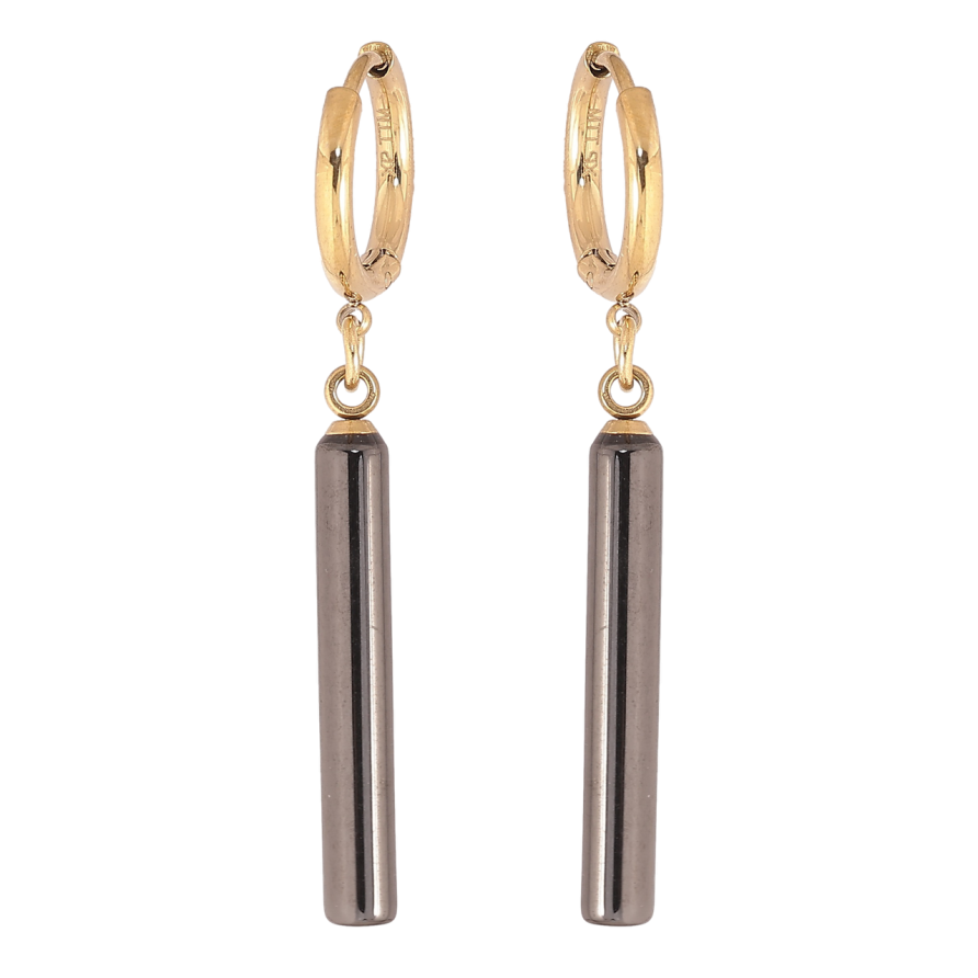 Серьги Xuping TTM Stainless Steel цвет 14К подвески на колечках Подвески из черной керамики фото №1