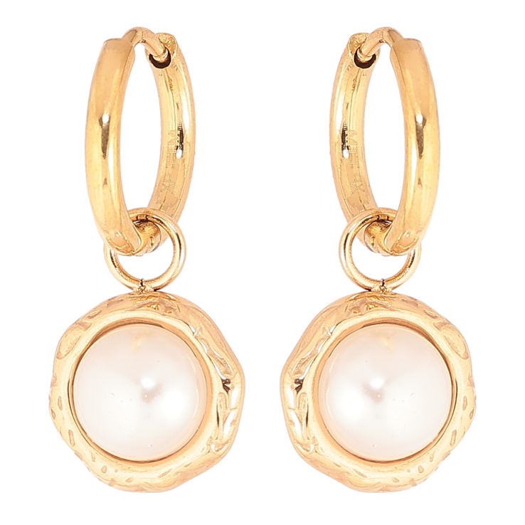 Сережки Xuping TTM Stainless Steel колір 18К підвіски на колечках «Перлинні підвіски» 2 в 1 фото №12