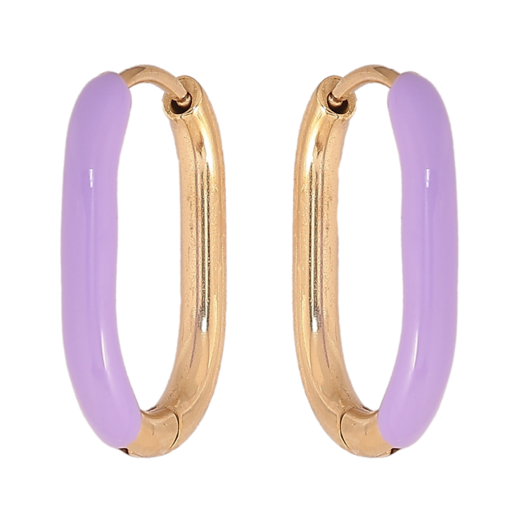 Сережки Xuping TTM Stainless Steel колір 14К колечка «Покриття бузковою емаллю» фото №20