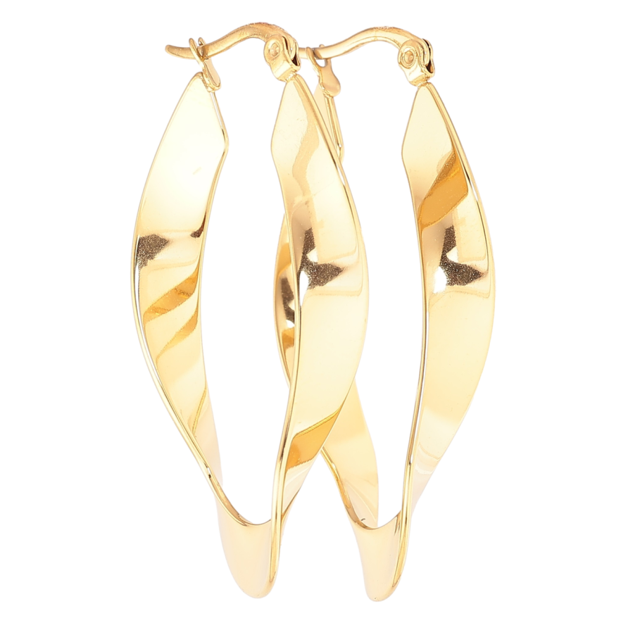 Сережки Xuping TTM Stainless Steel колір 14К замок-шпилька «Декоративні кільця» фото №1