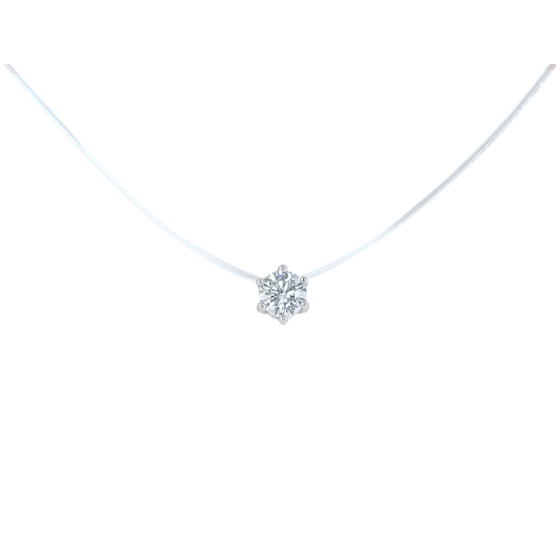 Подвеска на силиконовой леске Xuping Родий Кристалл, ø 5мм длина 46-51см х 1мм фото №5