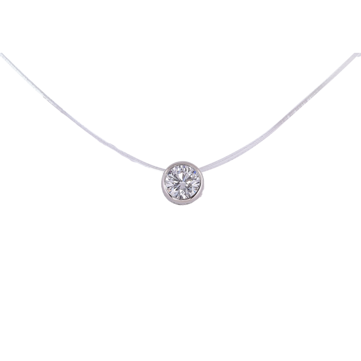 Підвіска на силіконовій волосіні Xuping Родій «Кристал, ø 7мм» довжина 46-51см х 1мм фото №2