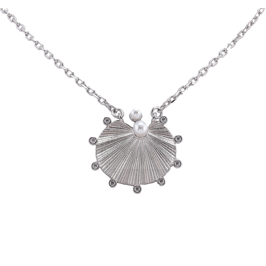 Подвеска на цепочке Xuping Родий Декоративный узор с жемчужинами размер 43-48см х 2мм фото №1