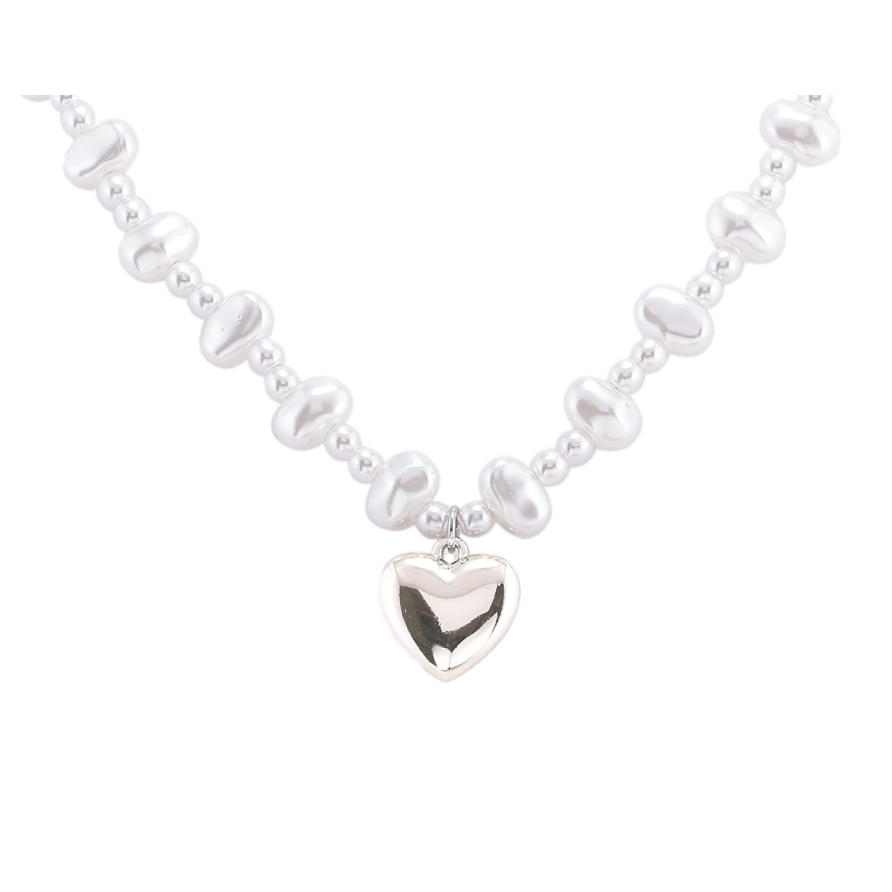 Підвіска на ланцюжку Xuping Родій «Перлинні намистини з сердечком» розмір 42-45см х 3-7мм фото №1