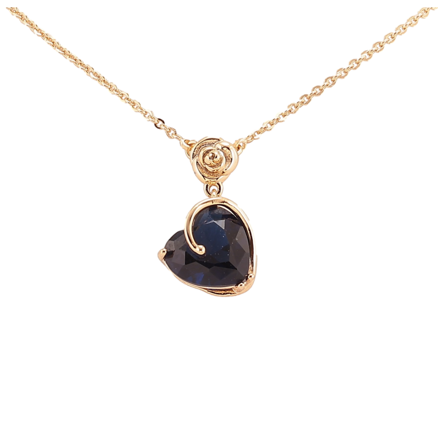 Підвіска на ланцюжку Xuping Позолота 18K «Синє кришталеве сердечко» довжина 40.5-45.5см х 1.5мм фото №1