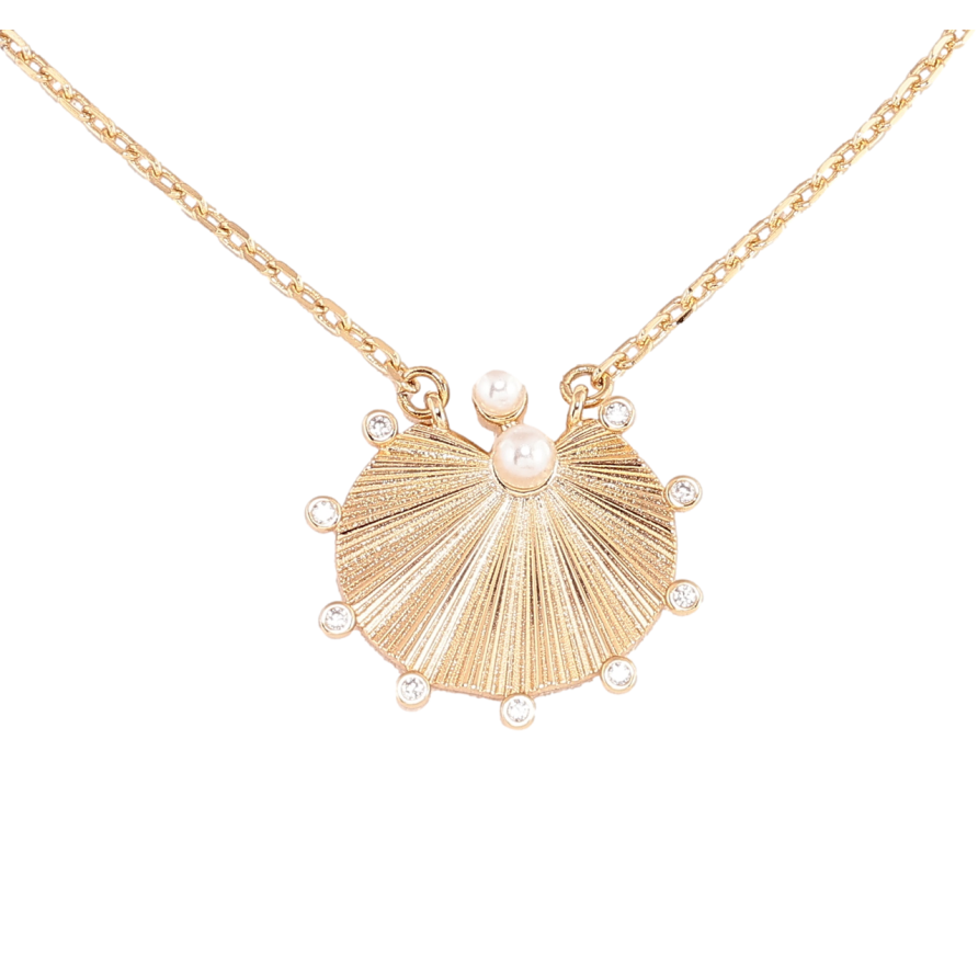 Підвіска на ланцюжку Xuping Позолота 18K «Візерунок з кристалами та перлинами» довжина 43-48см х 2мм фото №1