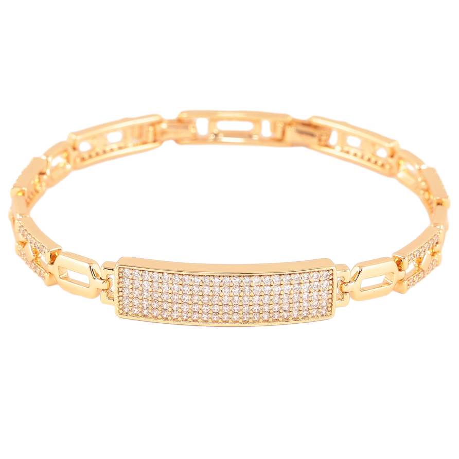 Браслет Xuping Позолота 18K «Інкрустація кристалами» розмір з доп. замком 17,19см х 6-8мм фото №1