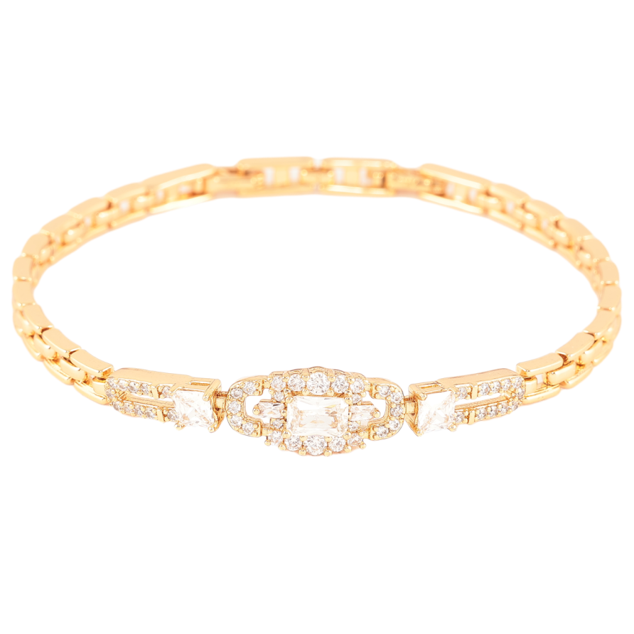 Браслет Xuping Позолота 18K «Візерунок з кристалами» розмір з доп. замком 17,19см х 4-8мм фото №1