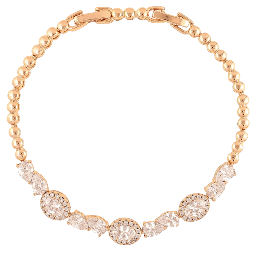 Браслет Xuping Позолота 18K «Доріжка кристалів» розмір з доп. замком 17.5,19.5см х 3-7мм фото №1