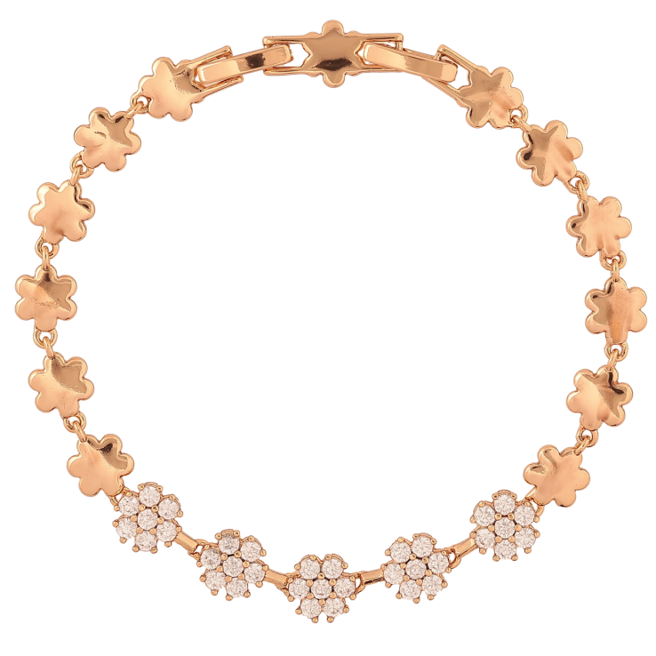 Браслет Xuping Позолота 18K «Квіточки з кристалами» розмір з доп. замком 17,19см х 7мм фото №14