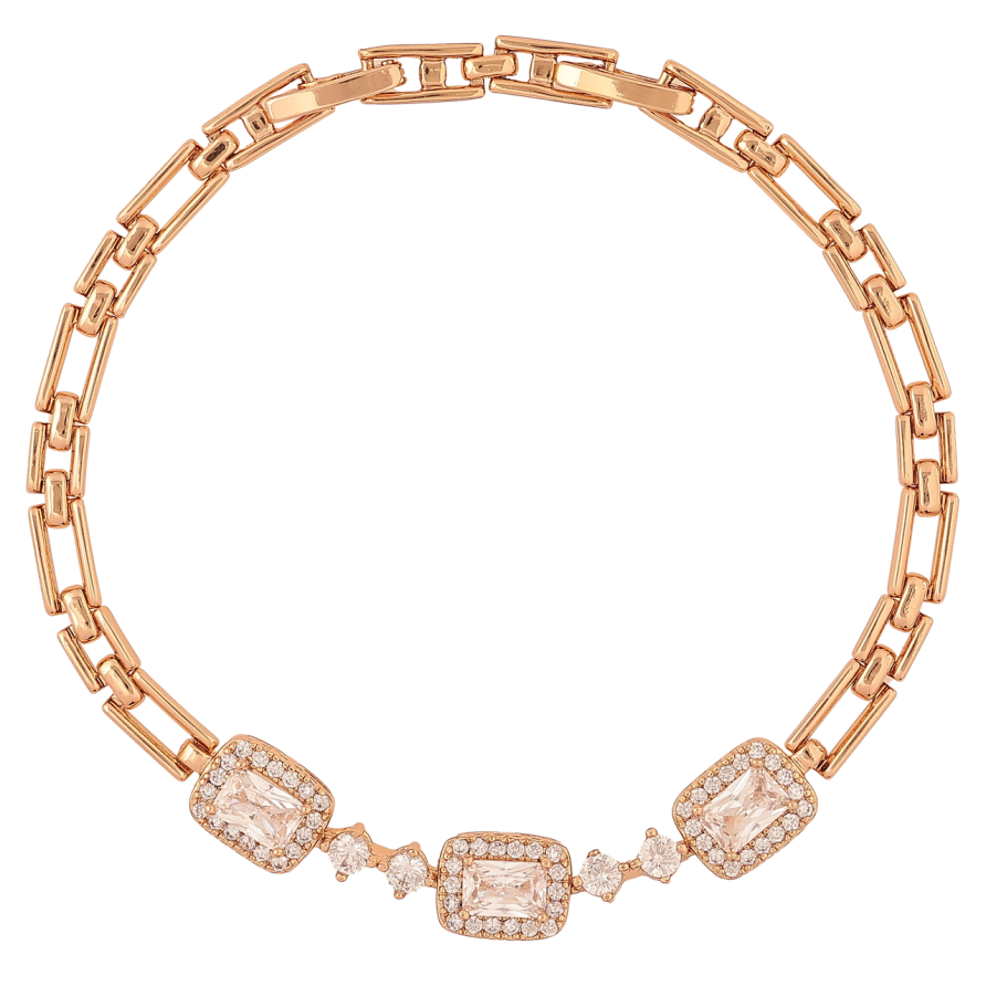 Браслет Xuping Позолота 18K «Візерунок з кристалами» розмір з доп. замком 17.5,19.5см х 3-8мм фото №1