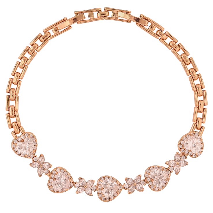 Браслет Xuping Позолота 18K «Кришталеві сердечка і квіточки» розмір з доп. замком 17.5,19.5см х 4-9мм фото №7