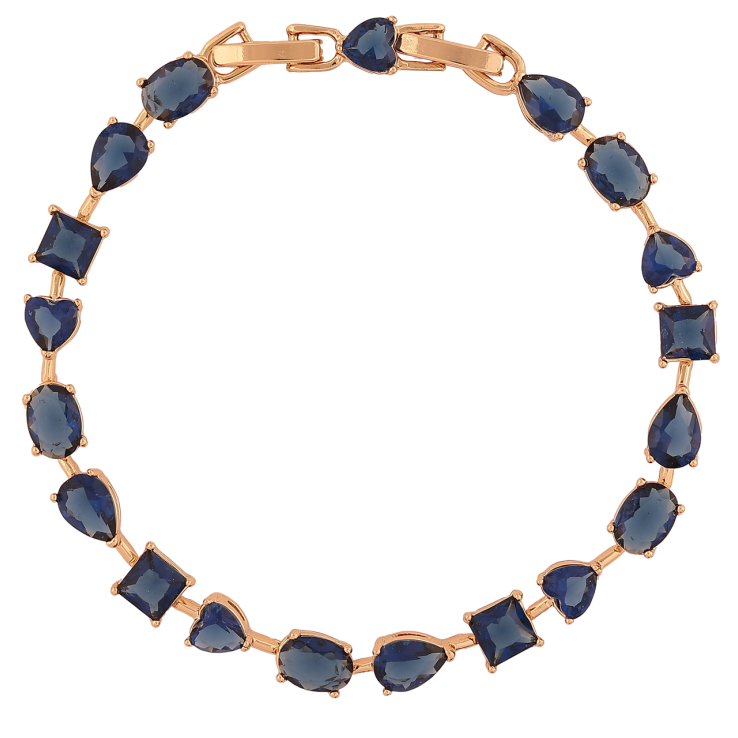 Браслет Xuping Позолота 18K «Доріжка синіх кристалів» розмір з доп.замком 17,18.5см х 5мм фото №8