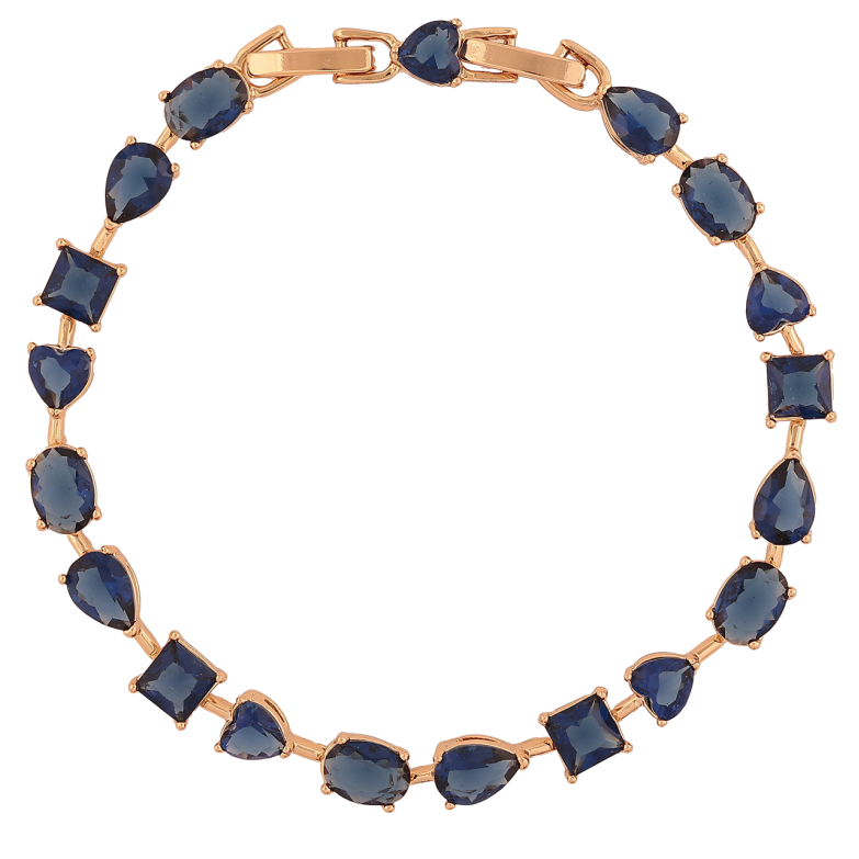 Браслет Xuping Позолота 18K Дорожка синих кристаллов размер с доп.замком 17,18.5см х 5мм фото №1