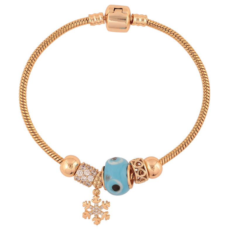 Браслет Xuping Позолота 18K У стилі Pandora Ювелірний шнур з намистинами довжина 20см х 3мм фото №16