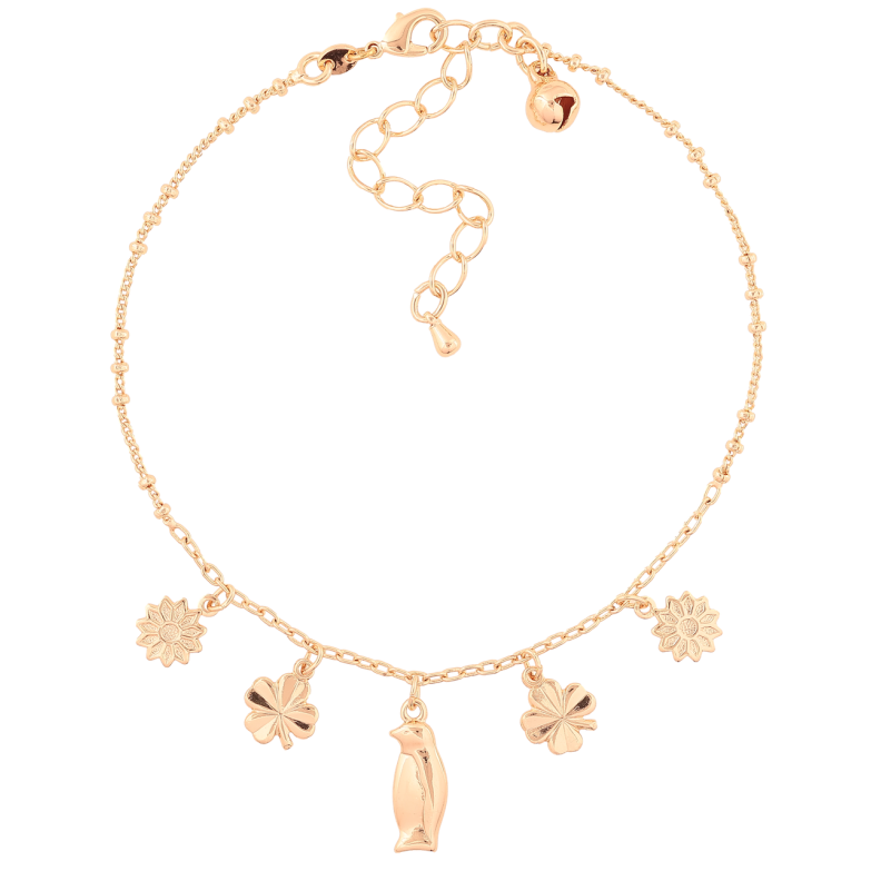 Браслет Xuping M&L Цвет 18К на ногу Цепочка с подвесками длинна с доп. цепочкой 22-28см х 2мм фото №1