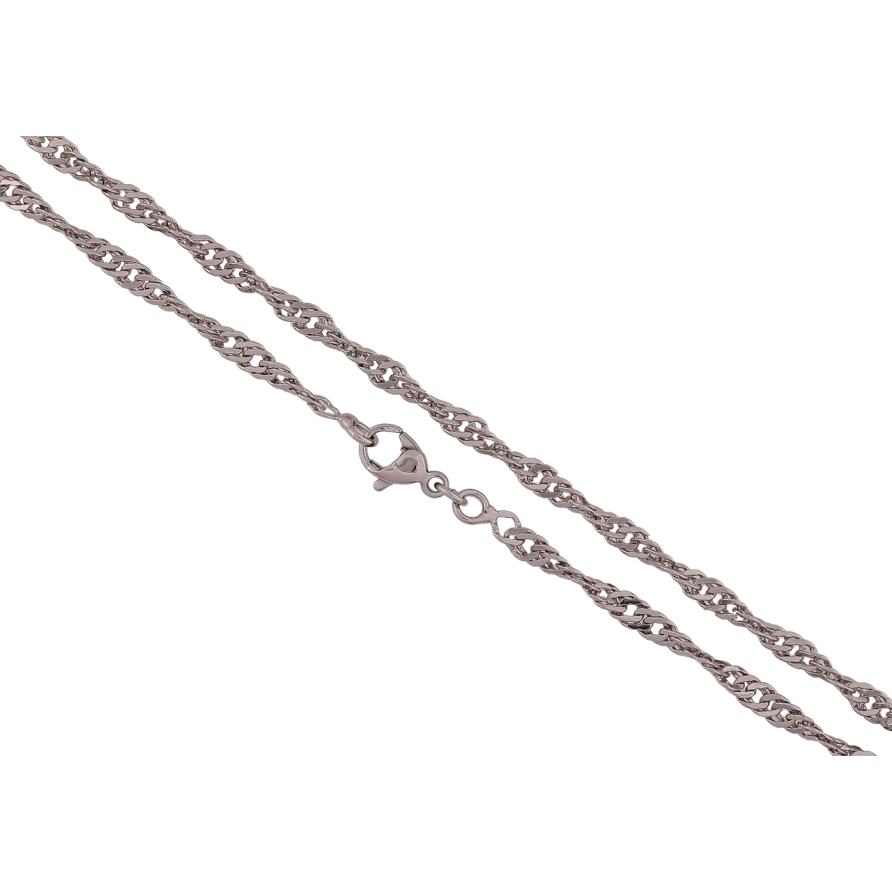 Ланцюжок Xuping Родій «Плетіння Сингапур» довжина 51см х 3мм фото №1