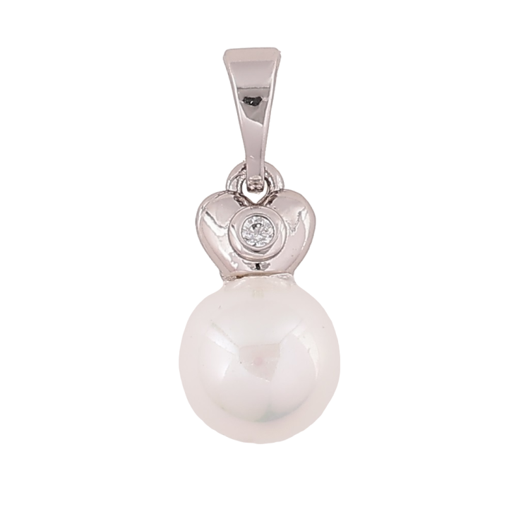 Кулон Xuping Родій «Перлина з сердечком» для ланцюжка до 5мм фото №12