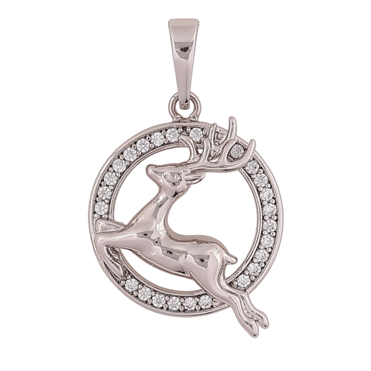 Кулон Xuping Родій «Олень у колечку» для ланцюжка до 6мм фото №10