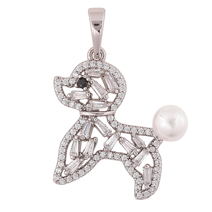 Кулон Xuping Родій «Кристальний пудель» для ланцюжка до 6мм фото №13 Кулон Xuping Родій «Кристальний пудель» для ланцюжка до 6мм фото №13